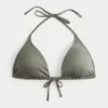 Top de bikini triangular multiuso brillante