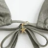 Top de bikini triangular multiuso brillante