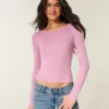 Top de manga larga con cuello en V