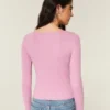 Top de manga larga con cuello en V