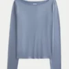 Top de manga larga sin costuras con cuello en V