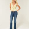 Top peplum con lazo delantero en mezcla de lino