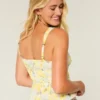 Top peplum con lazo delantero en mezcla de lino