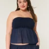 Top sin tirantes de tejido mixto estilo crochet fácil
