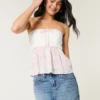 Top sin tirantes de tejido mixto estilo crochet fácil
