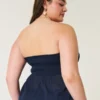 Top sin tirantes de tejido mixto estilo crochet fácil