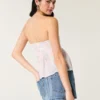 Top sin tirantes de tejido mixto estilo crochet fácil