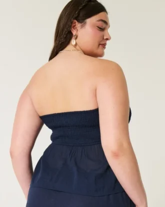 Top sin tirantes de tejido mixto estilo crochet fácil
