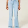 Vaqueros bootcut de talle bajo con bordado de estrellas