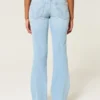 Vaqueros bootcut de talle bajo con bordado de estrellas