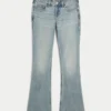 Vaqueros bootcut de talle bajo y lavado claro