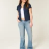 Vaqueros bootcut de talle bajo y lavado medio