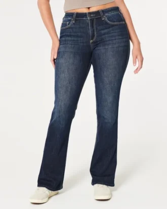 Vaqueros bootcut de talle medio y lavado oscuro