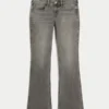 Vaqueros bootcut grises de talle bajo