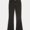 Vaqueros bootcut negros lavados de talle bajo