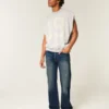 Vaqueros bootcut relajados de lavado oscuro