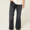 Vaqueros bootcut relajados lavados en negro