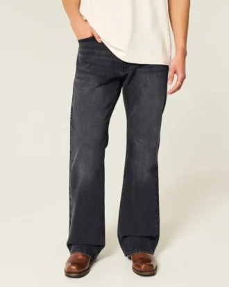 Vaqueros bootcut relajados lavados en negro