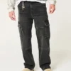 Vaqueros cargo holgados lavados en negro Vaqueros cargo holgados lavados en negro