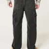 Vaqueros cargo holgados lavados en negro Vaqueros cargo holgados lavados en negro