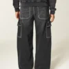 Vaqueros cargo superbaggy lavados en negro