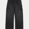Vaqueros cargo superbaggy lavados en negro