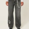 Vaqueros holgados con estampado Black Star lavados