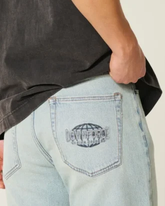 Vaqueros holgados con estampado Downforce Racing en lavado claro