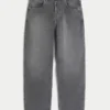 Vaqueros holgados skater con tachuelas bordadas en gris