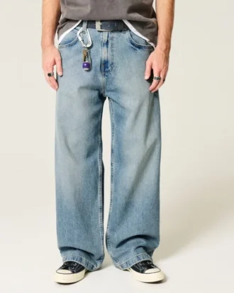 Vaqueros superbaggy de lavado medio
