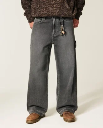 Vaqueros superbaggy lavados en negro