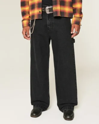 Vaqueros superbaggy lavados en negro