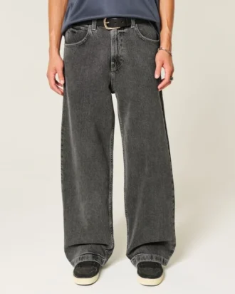 Vaqueros superbaggy lavados en negro