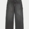 Vaqueros superbaggy lavados en negro