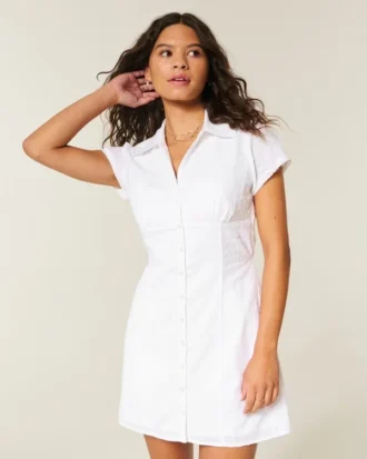 Vestido camisero de manga corta