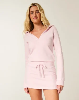Vestido de manga larga con capucha y forro polar
