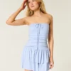 Vestido falda pantalón de punto sin tirantes