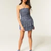 Vestido falda pantalón de punto sin tirantes