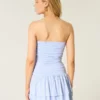 Vestido falda pantalón de punto sin tirantes