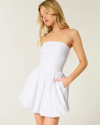Vestido falda pantalón fruncido