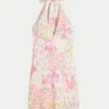 Vestido halter de crepé con espalda abierta