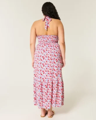 Vestido largo con cuello halter