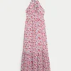 Vestido largo con cuello halter