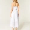 Vestido largo sin tirantes con bordados
