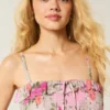 Vestido largo sin tirantes con fruncidos