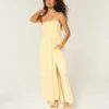 Vestido largo sin tirantes con trenzado