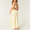 Vestido midi con espalda abierta y mezcla de lino